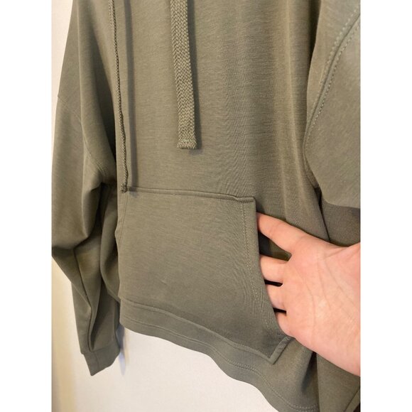 As Revival Olive Green Women's Hoodie With Kangaroo Pocket Size S Oversized - Picture 2 of 5